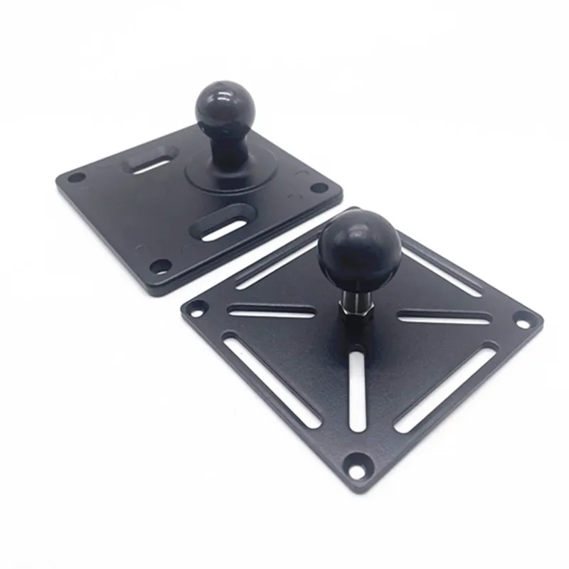 1-calowy adapter głowicy kulowej Aluminiowa kwadratowa podstawa montażowa 1-calowy gumowy wspornik głowicy kulowej 75x75 mm do płyty standardowej VESA — zdjęcie produktu 2