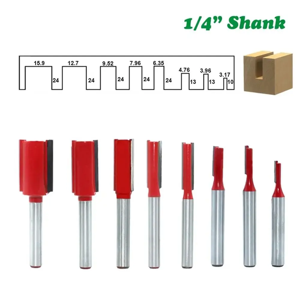 

High Quality 1/4" Shank 6.35mm Milling Cutter Cutter Tool Steel Slotting Cutter Drill Bit Woodworking