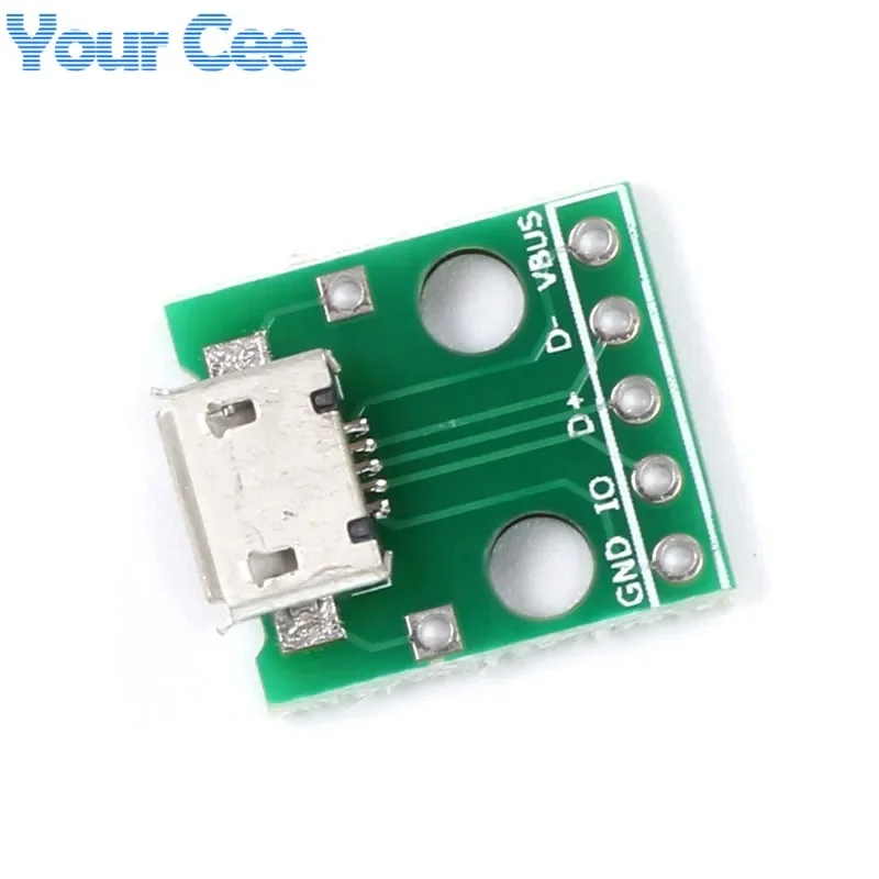 50pcs/2pcs MICRO 5DIP USB to DIP Adapter Plate 5pin Female Connector B Type PCB Converter Board Pinboard 2.54