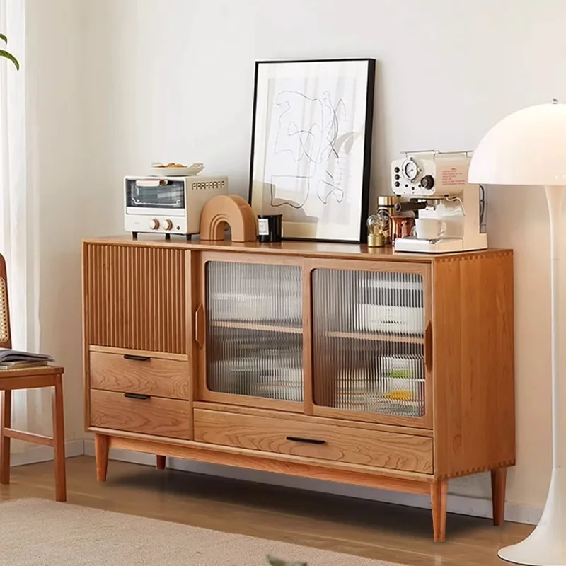 

Скандинавский тумбочка-буфет из массива дерева для столовой, простой шкаф для хранения в прихожей/гостиной