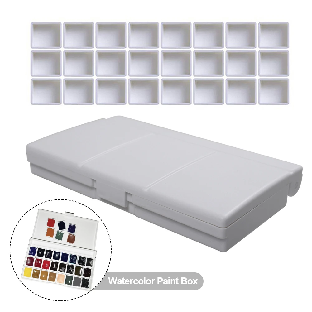 14pcs/24pcs/6pcs Full/Half Empty Pan for Watercolor Paint Grid Pans Acrylic Oil Paints Paint Box Art Drawing Supplies