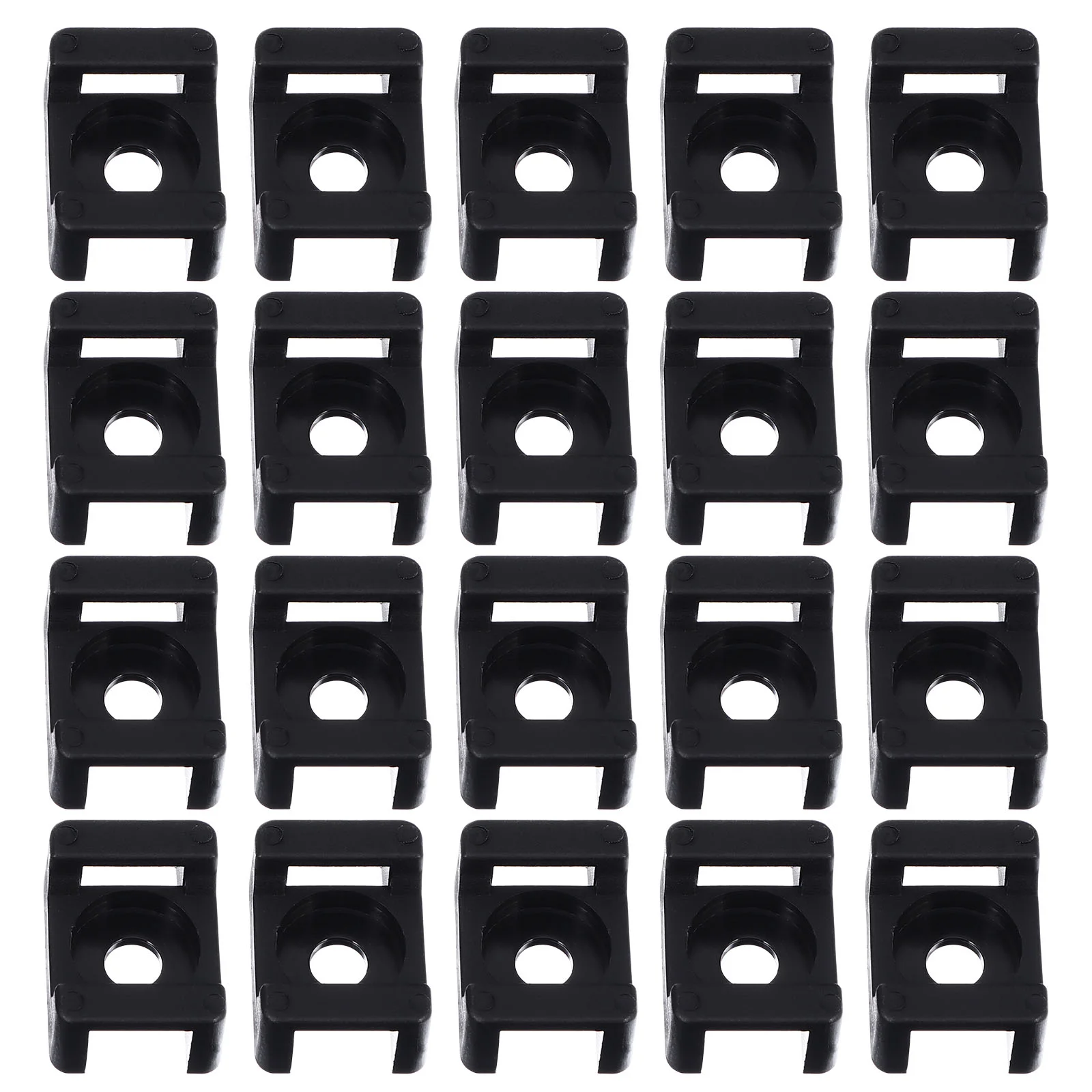 120 Pcs Cable Clamps Headband Tie Holder Black Ties Wire Bundle Rack Base Holders for Cords