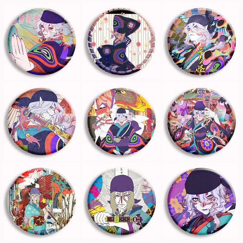 Mononoke Anime Soft Button Pin Kusuriuri Medicine Seller Meme Brooches Badge Bag Decor Jewelry Fans Collect Friends Gifts