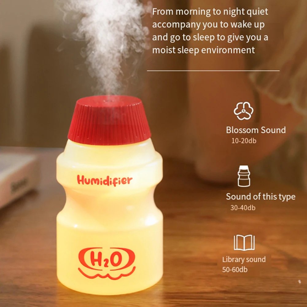 350ml Creative Cute Yogurt Cup Air Humidifier USB Desktop Diffuser Office Home Car Water Silent Sprayer Atmosphere Night Light