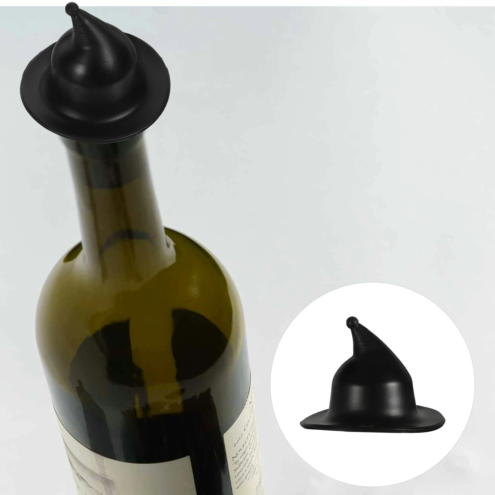 

4Pcs Witch Hat Silicone Bottle Stoppers Novelty Red Wine Cap Sealing Plug Airtight Preservation Wine Bottle Saver Decorative