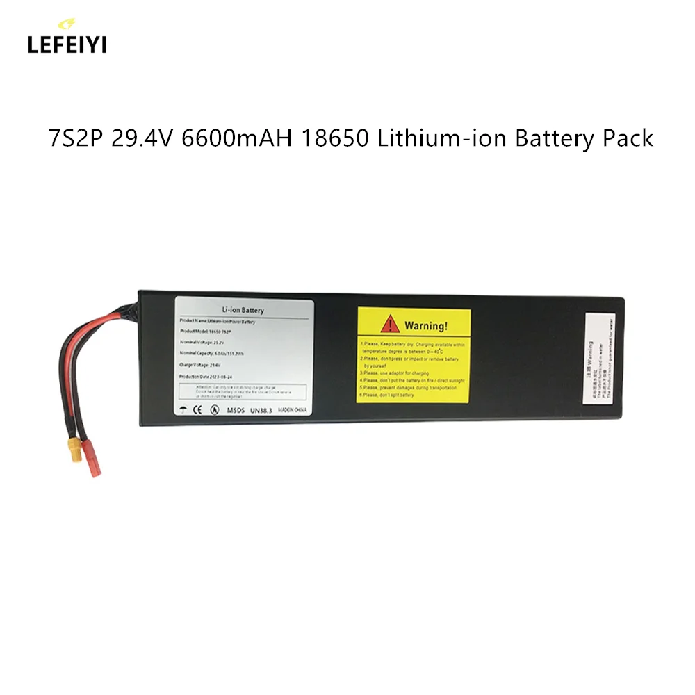 29.4V 6.0Ah 7S2P 18650 Li-Ion Battery Pack For 24v Electric Bicycle Moped Balancing Scooter