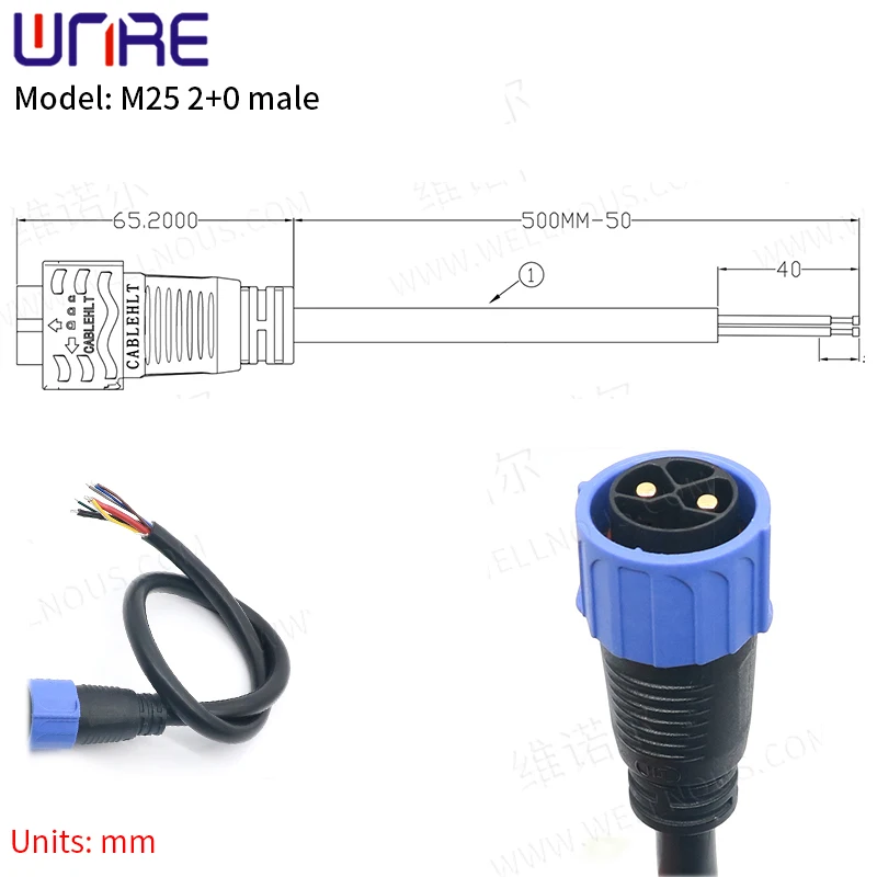 Scooter Scoket E-BIKE Battery Connector IP67 30-50A Charging Port Plug With Cable Wire Charging/Discharging Batteries Plug