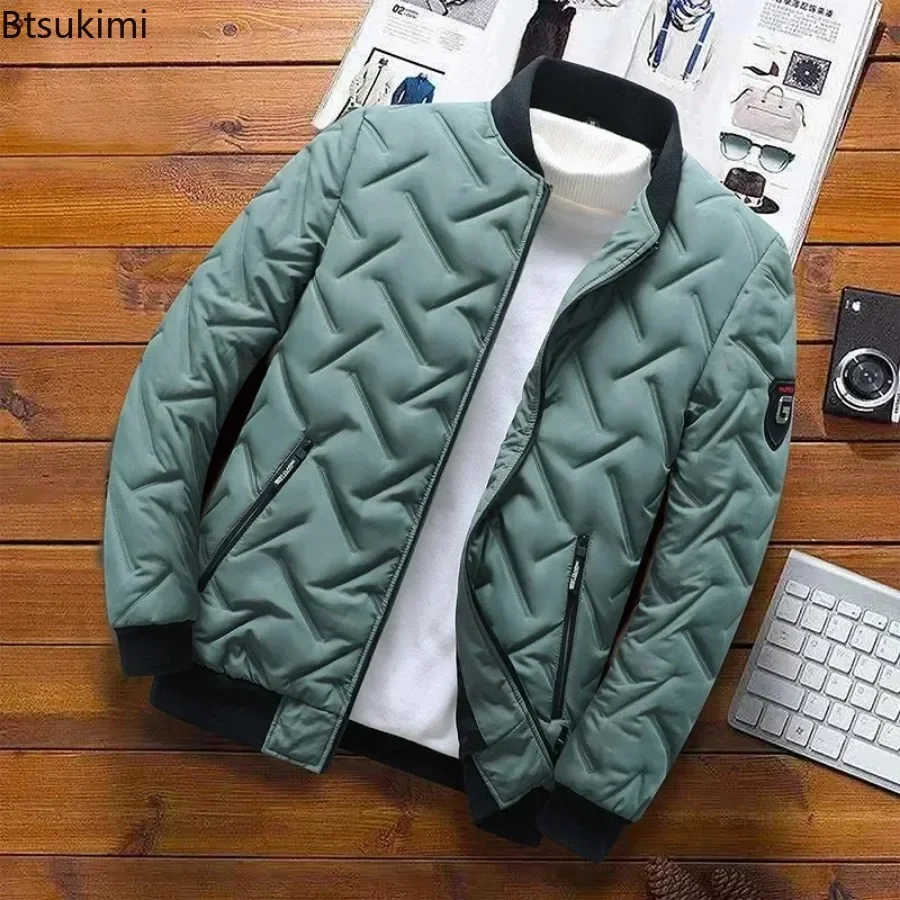 2024 Autumn Winter New Men\'s Clothing Fashion Casual Parkas Jackets Men Down Cotton Slim Fit Warm Coats Outdoor Windbreak Jacket