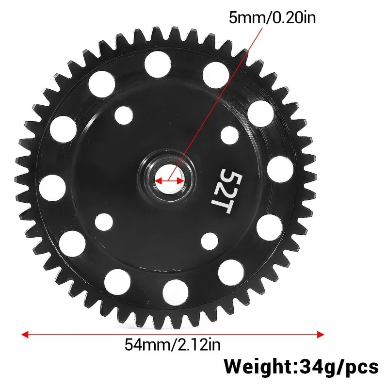 1 ชิ้น # อะไหล่ทดแทนเฟืองเหล็ก AR310429 Steel HR M1 แบบ Spur Gear 52T สำหรับรถบังคับวิทยุ Arrma 1/8 Karton Senton Outcast Talion