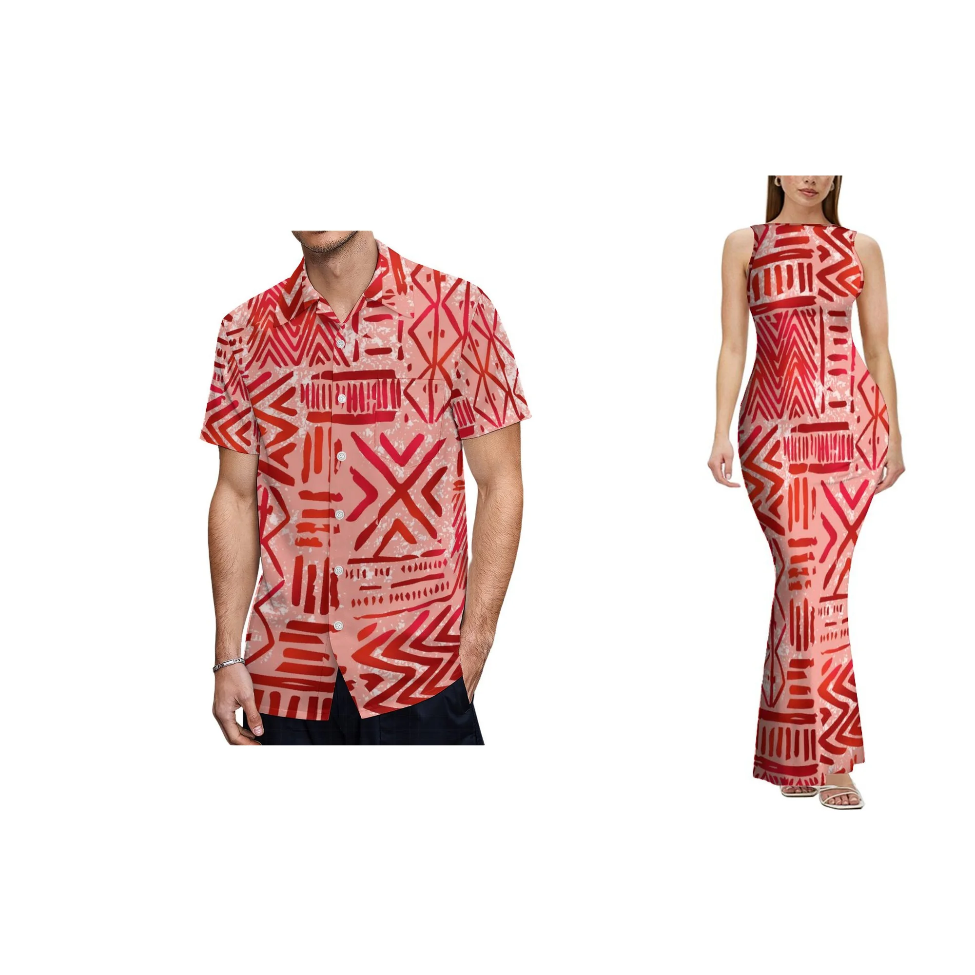 حار بيع مخصص أكمام عارية الذراعين السيدات اللباس Elei القبلية Elegan المرأة Bodycon اللباس المحيط الهادئ Isalnd الفن تصميم العباءات