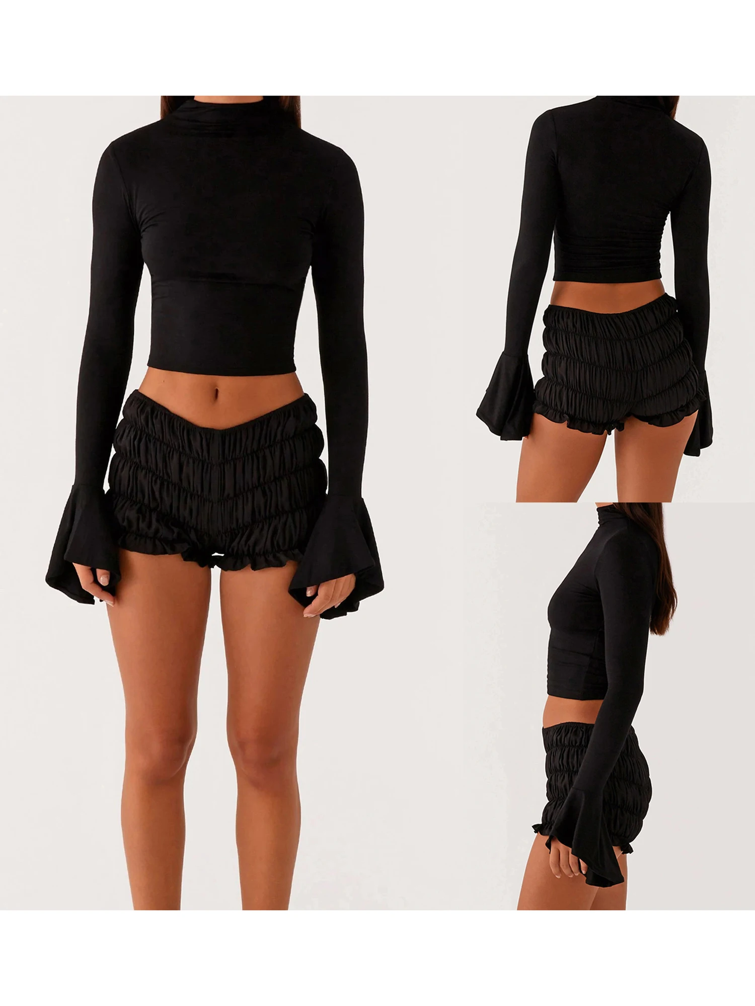 Women s Seamless High Neck Long Sleeve Crop Top for Yoga and Fitness Workouts in Autumn and Winter