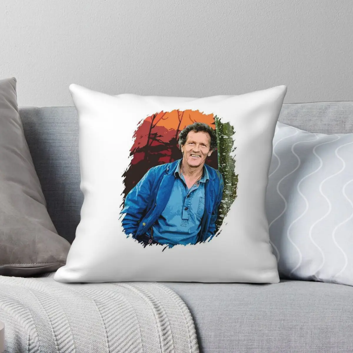 

Monty Don TV Personality Square Pillowcase Polyester Linen Velvet Creative Zip Decor Throw Pillow Case Room Cushion Case