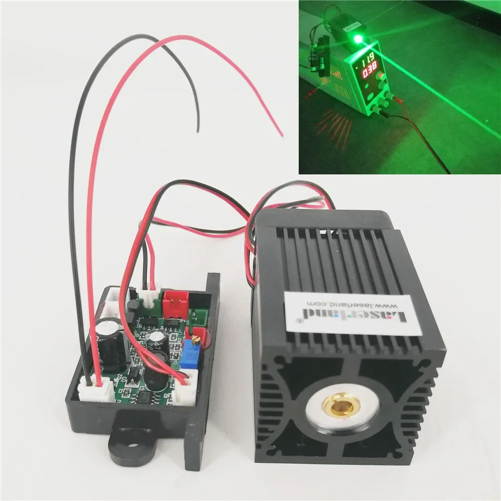 TEC 530nm 200mw Green Diode Laser Module TTL for Stage Lighting Bird Scaring Laser Harp Escape Room Haunted House