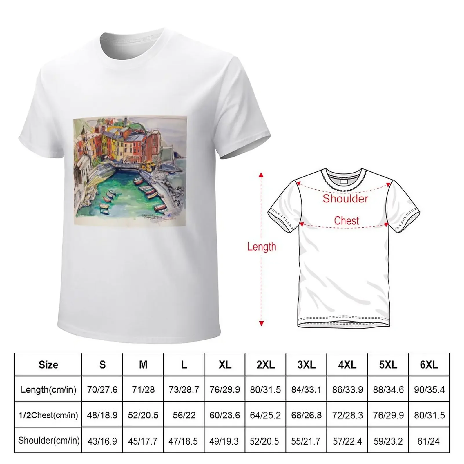 ‘Vernazza. Cinque Terre Italy’ p&w T-Shirt tops sweat tees sweat shirts, men