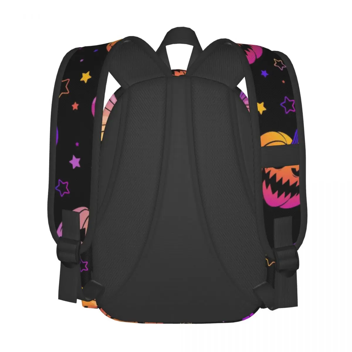 Pumpkin & Stars Pattern Halloween Large Capacity Student Backpack Casual Fashion School Bag Bookbag Travel Rucksack