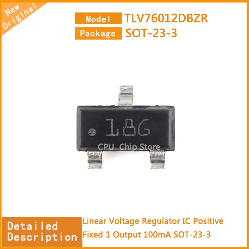 50Pcs/Lot  New Original  TLV76012DBZR  TLV76012  Linear Voltage Regulator IC Positive Fixed 1 Output 100mA SOT-23-3