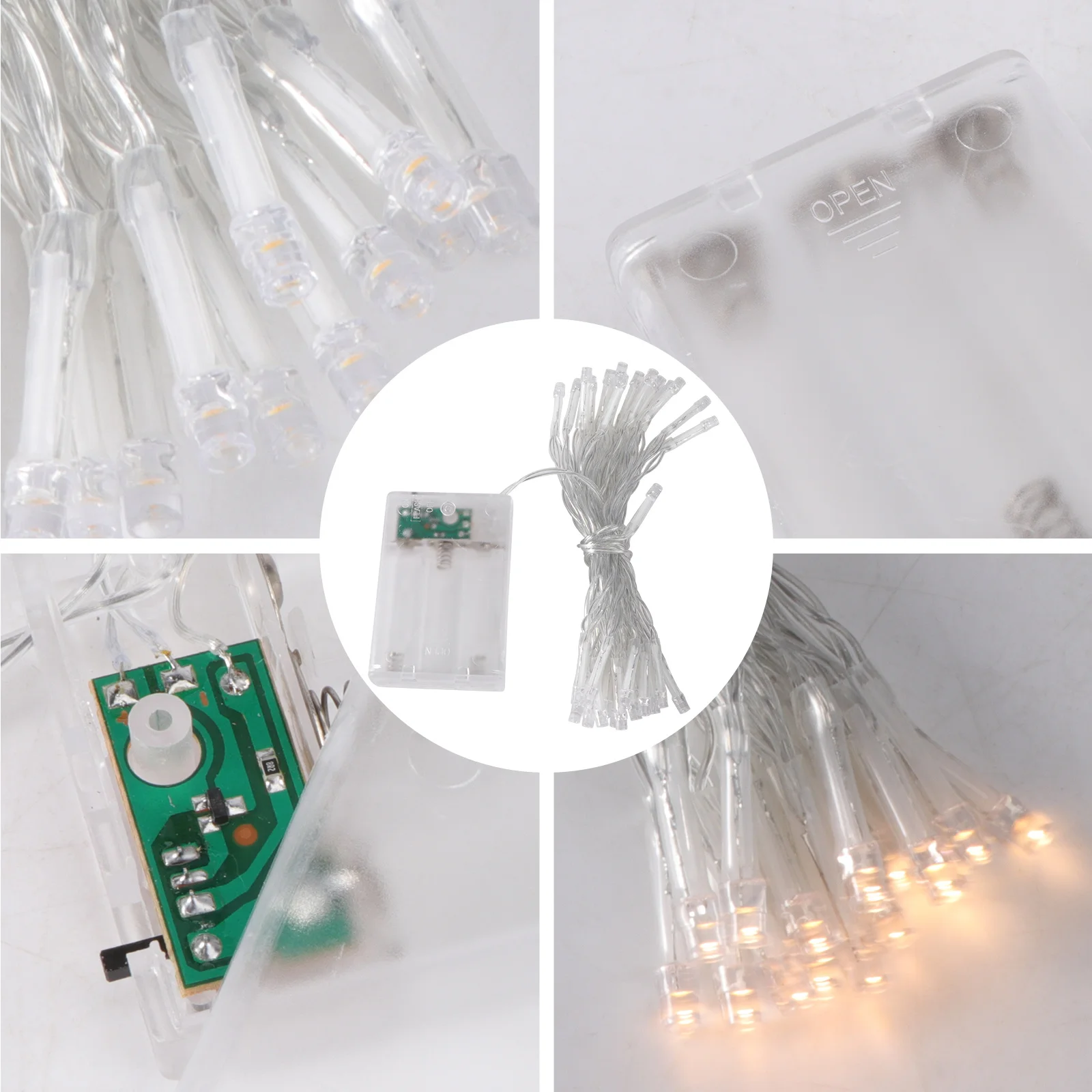 4 قطعة عيد الميلاد LED سلسلة أضواء الأسلاك النحاسية 30 المصابيح صديقة للبيئة ضوء دافئ داخلي في الهواء الطلق شجرة حفلة معلقة الخفيفة #6