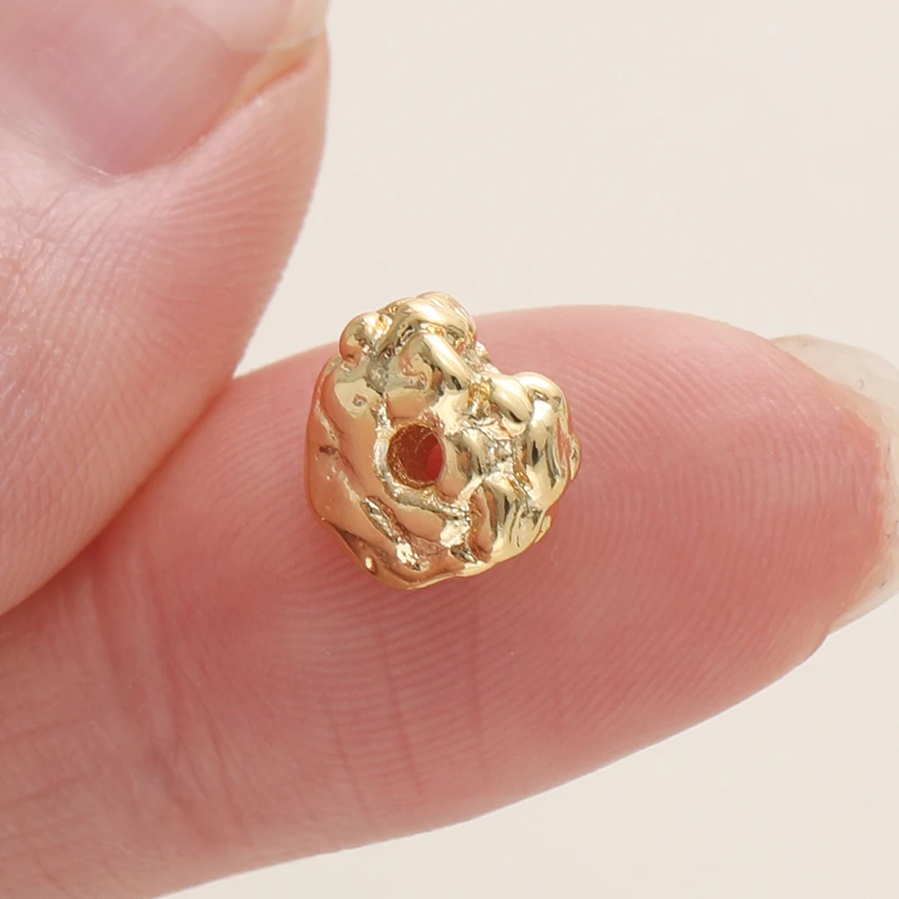 5 قطعة 8*8.5 مللي متر 14/18 كيلو الذهب اللون مطلي غير النظامية شكل Charms الخرز ل عقد دي اي واي سوار صنع المجوهرات اكسسوارات