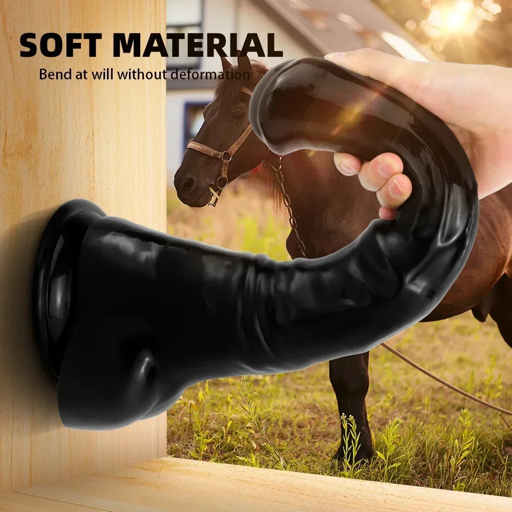 Horse Dildo Huge 2.2inch Diameter Realistic Huge Dildo Long 16.5inch Large Animal Dildos for Women Giant Horse Penis Sex Toys