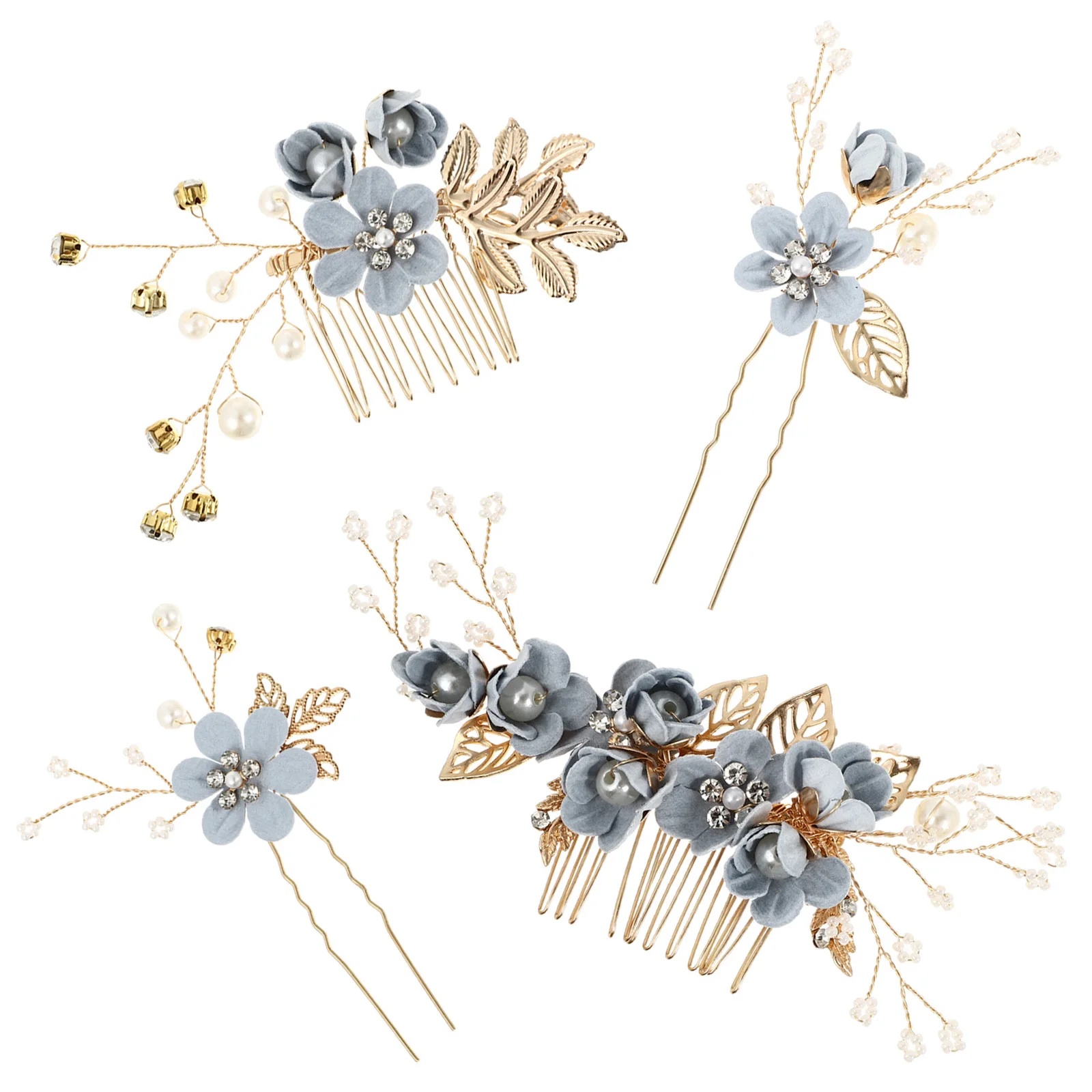 

4Pcs Wedding Hair Comb Set Sparkling Crystal Alloy Bridal Accessories for Special Occasion Bride Party Prom Evening Event