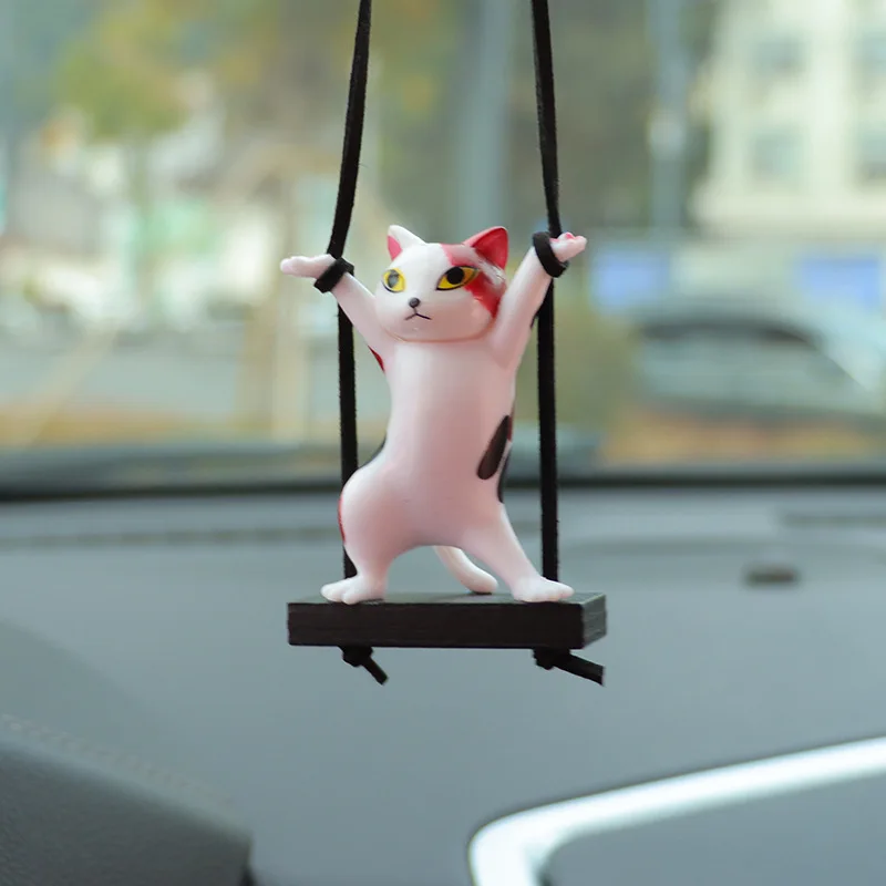 Cute Anime Car Ornaments Cat Car Pendant Car Rearview Mirror Pendant Birthday Gift Auto Decoraction Accessories