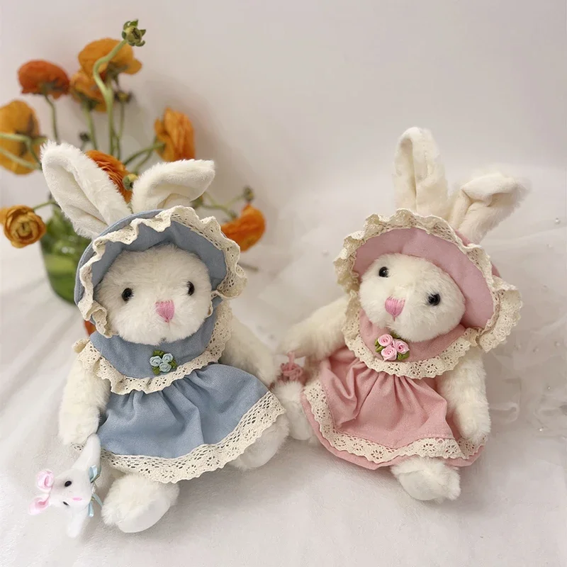 

Pastoral style Stuffed Rabbit Plush Toy Bunny with dress Kid Doll Birthday Gifts kids Baby Accompany Sleep Toys Christmas gift