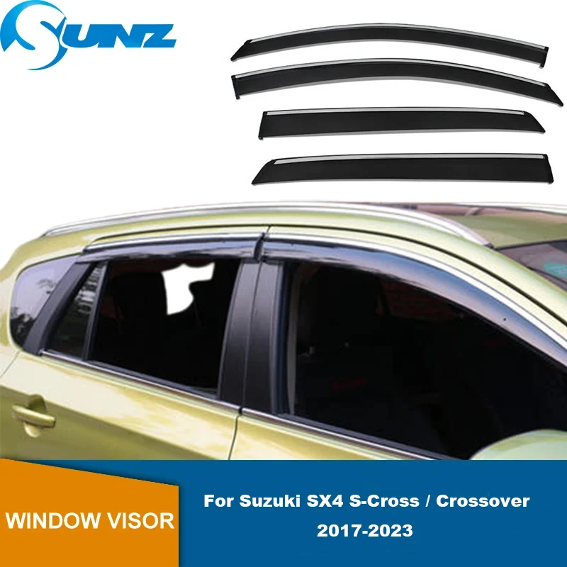 Side Window Deflectors For Suzuki SX4 S-Cross / Crossover 2017 2018 2019 2020 2021 2022 2023 Car Weathershield Sun Rain Guards