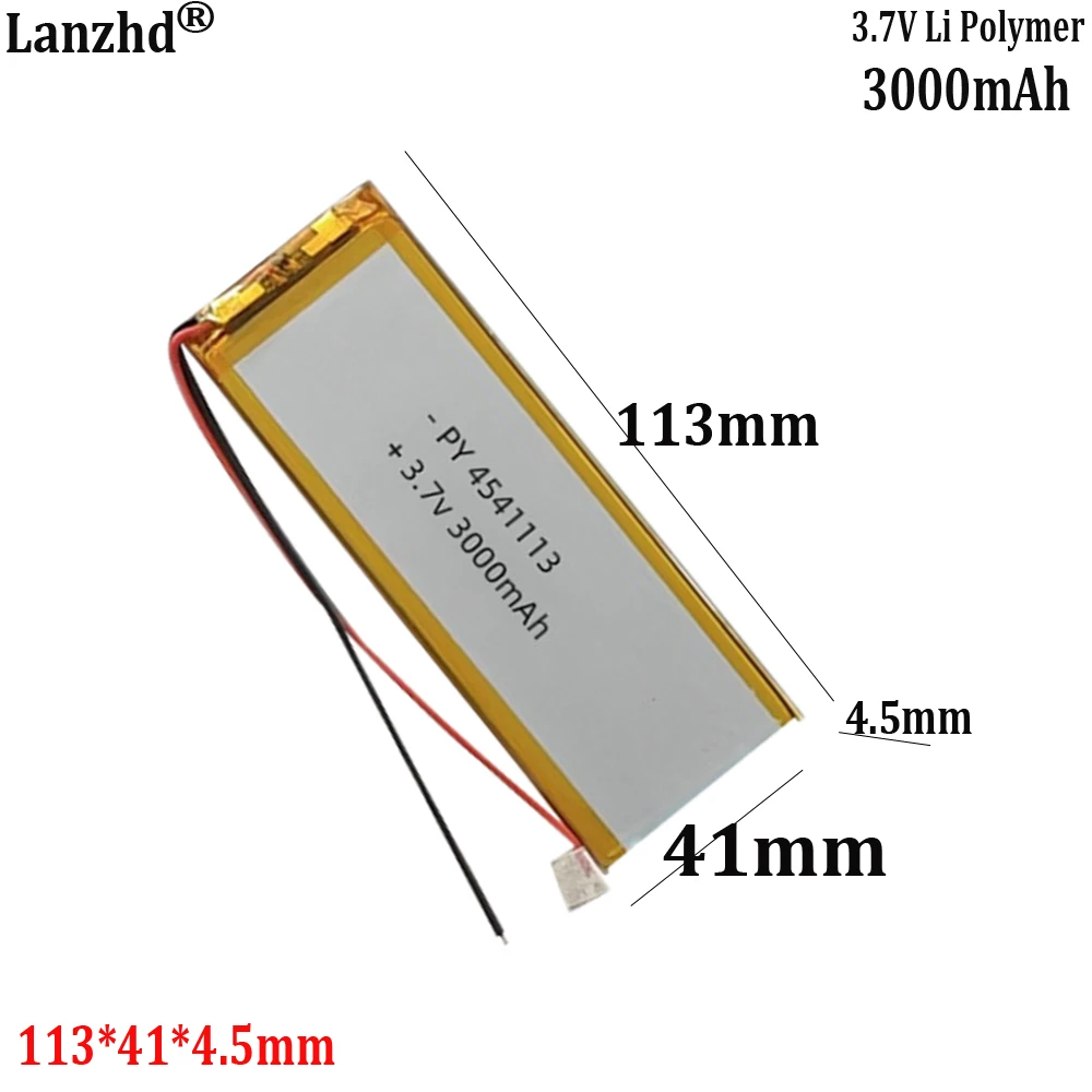 3.7V Polymer Lithium Battery for Bluetooth Keyboard Mechanical Keyboard Dedicated Lithium Battery 4541113, 3000mAh
