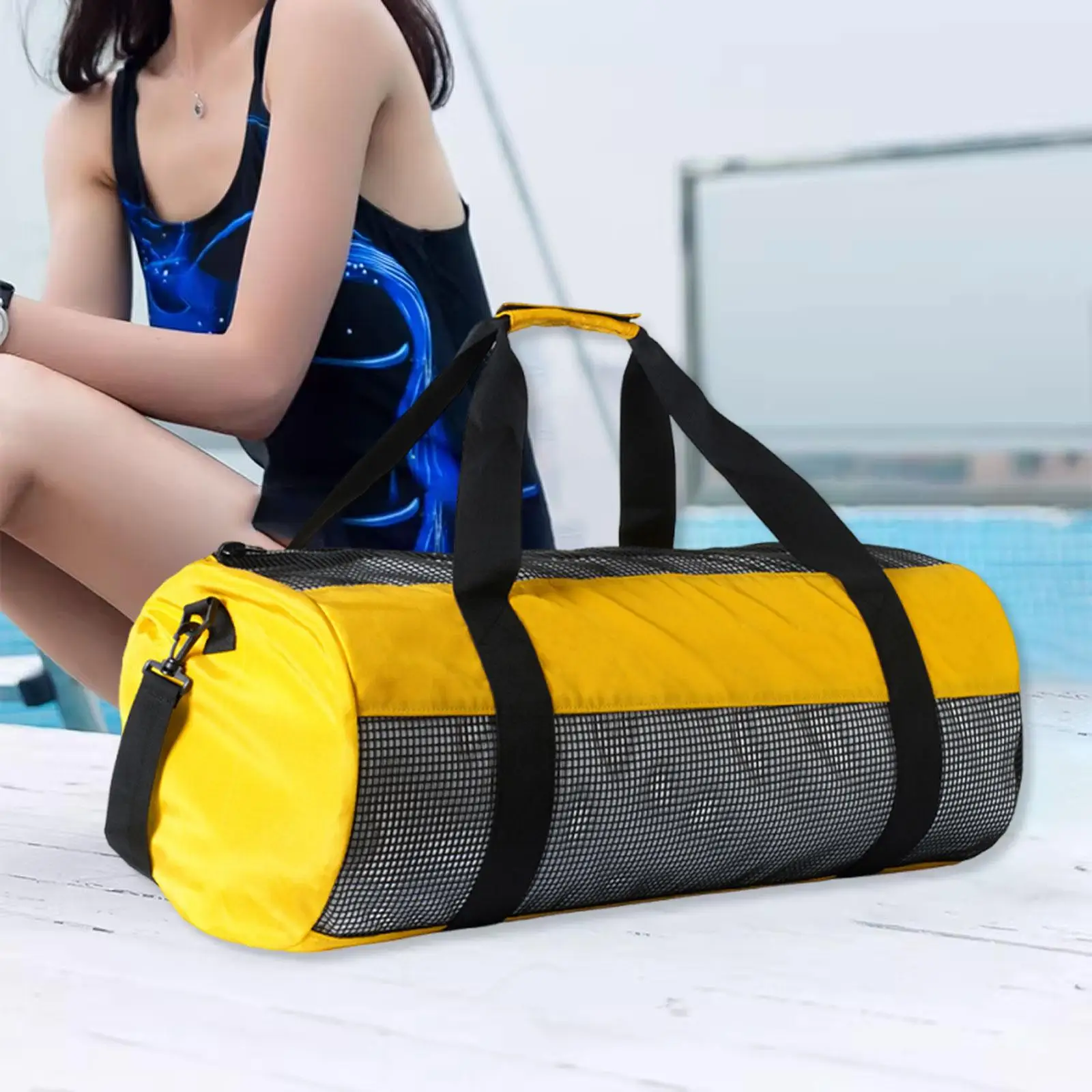 Multifunctional Scuba Diving Gear Bag Large Capacity Beach Trave Tote Lightweight Mesh Duffel Bag for Outdoor Swimming Travel
