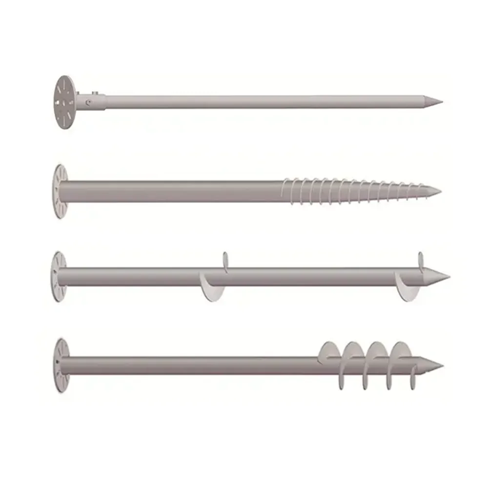 Custom-made hot-dip galvanized spiral pile ground anchors suitable for CNC machined parts of solar ground installation systems