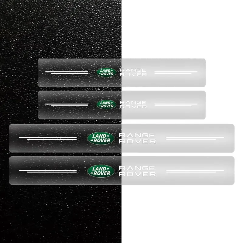 4Pcs Car Door Sill Stickers Scuff Anti Scratch Auto Door Sticker For Land Rover Range Rover Sport Evoque Discovery 3 4 5 Free