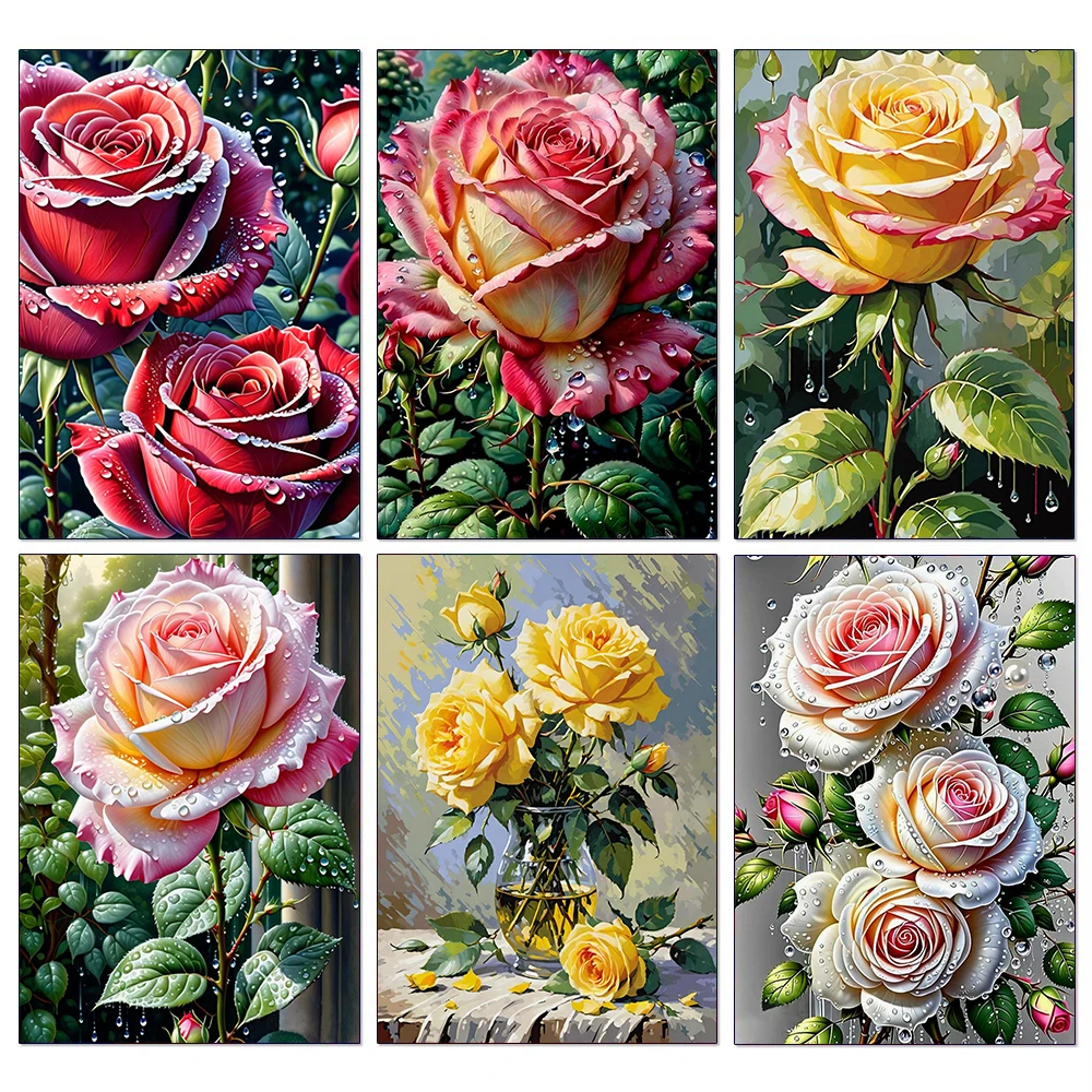 Blumenkunst Diamant Malerei Rose voll quadratisch rund Diamant Mosaik Stickerei Kreuzstich Kit DIY Home Dekoration handgemachte Geschenke