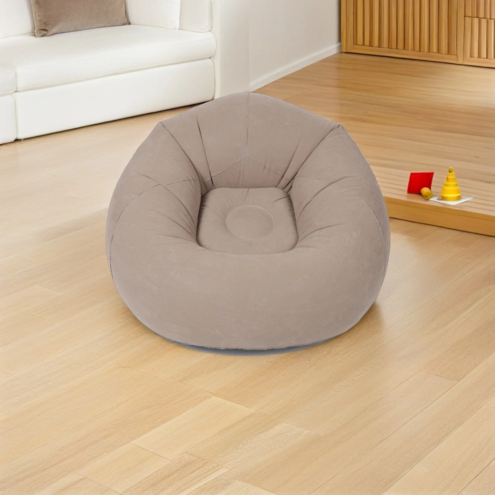 

For Camping Lazy Outdoor Portable Inflatable Couch Flocked Surface Comfortable Lounge Adult Beanless Air Foldable Lightweight