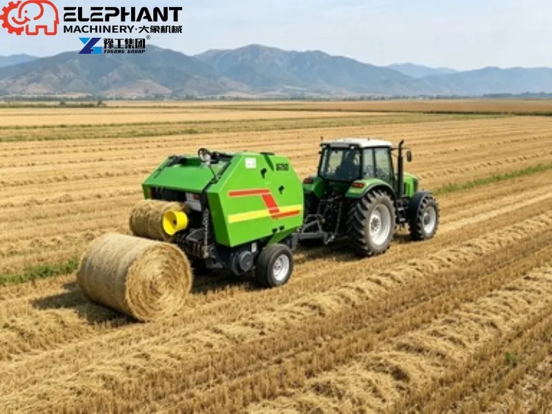 Square Hay Silage Baler Wrapper Machine With Engine Farm Grass Straw Forage Packing Machinery