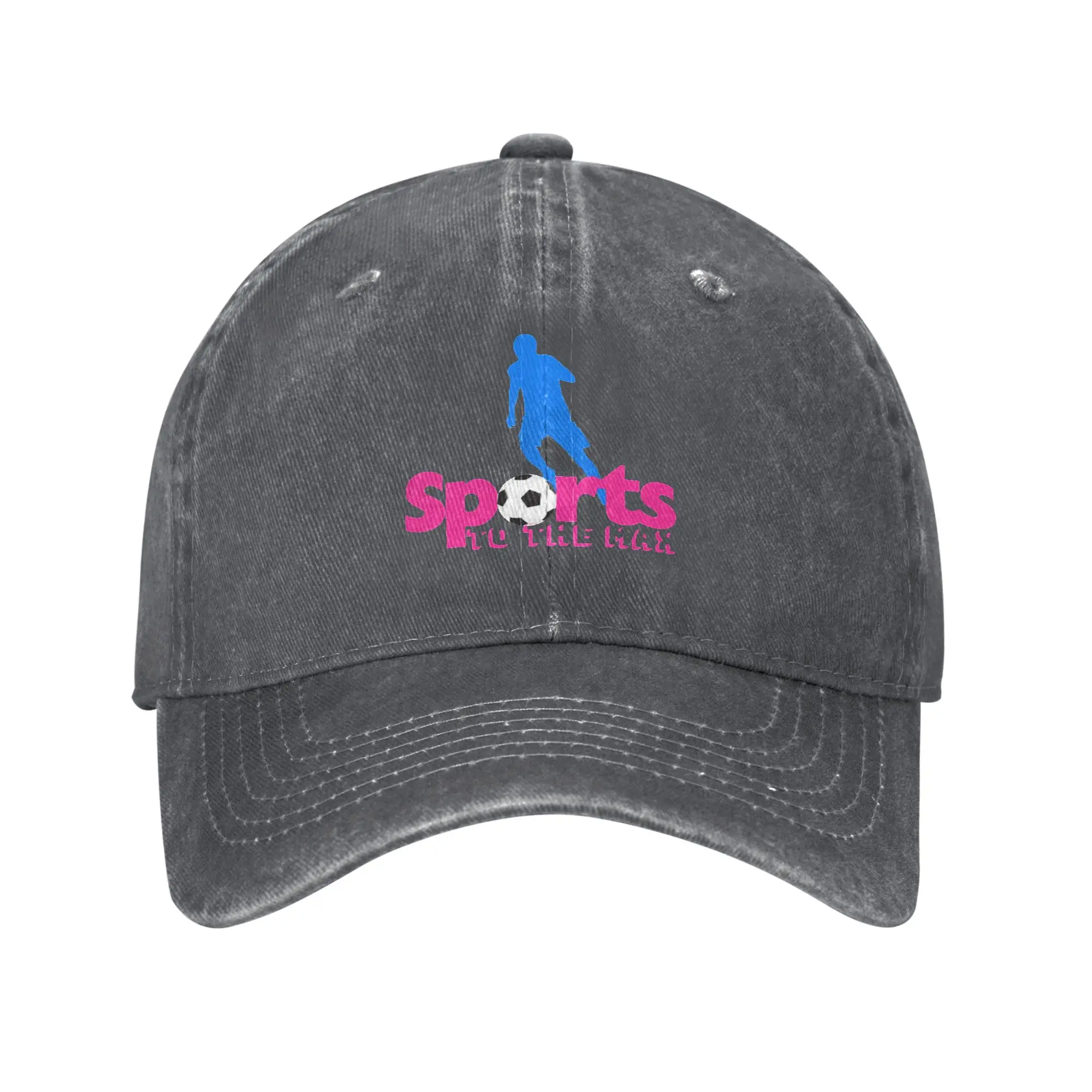 Fashion Sports to the Max Silhouette  Blue and Pink baseball cap  Denim Sports Cap Visor