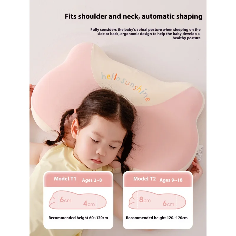 Memory Foam Kids Pillow for 3 6 12 Years Old Orthopedic Cervical Support Pillow Improve Sleep Quality All Seasons Use Hypoallerg