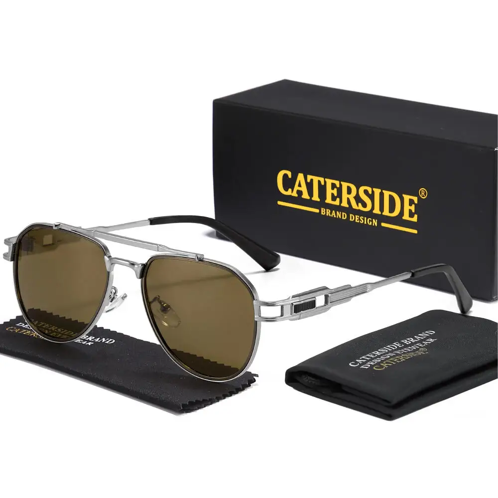 

CATERSIDE Мужские солнцезащитные очки в стиле ретро-панк, круглые, с индивидуальным дизайном, металлические солнцезащитные очки для женщин, для путешествий, вечеринок, деловых встреч, подарок, защита от УФ-излучения UV400