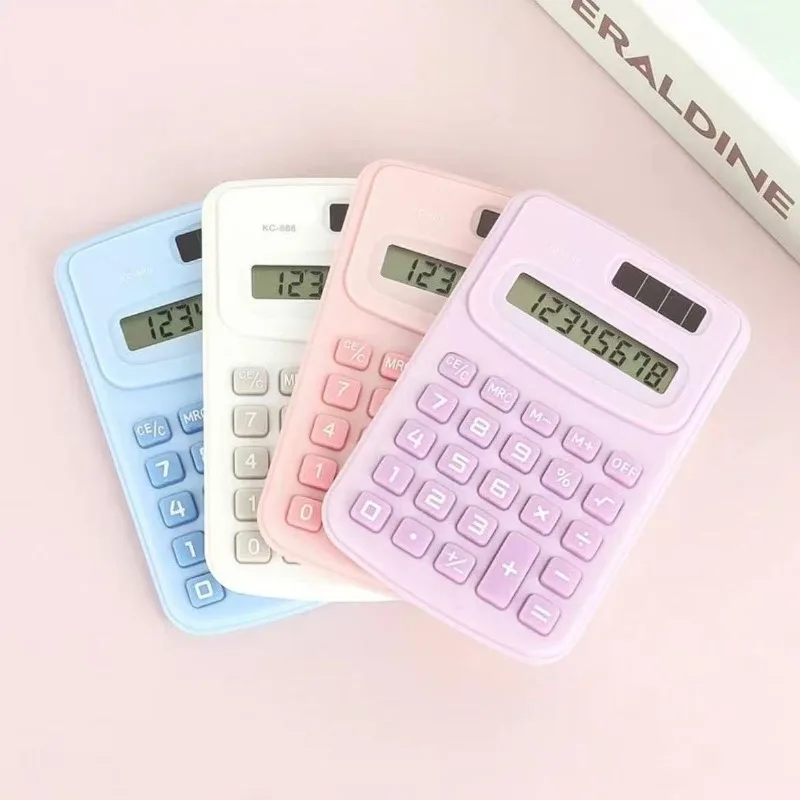 1Pc Colorful Macaron Mini Portable Calculator Compact Small Accounting Calculating Tool For School Student Daily Learning