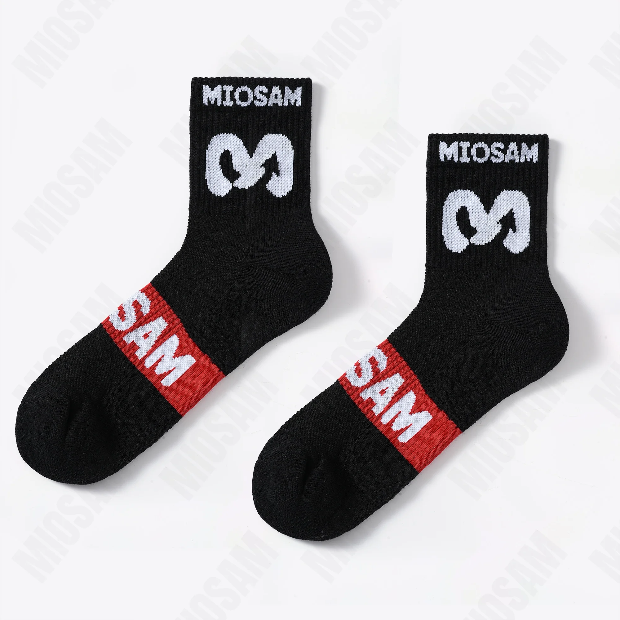 MIOSAM Top Quality 2pair Men's Combed Cotton Breathable Moisture Wicking comfort Crew Socks Casual Sports Terry bottom Socks