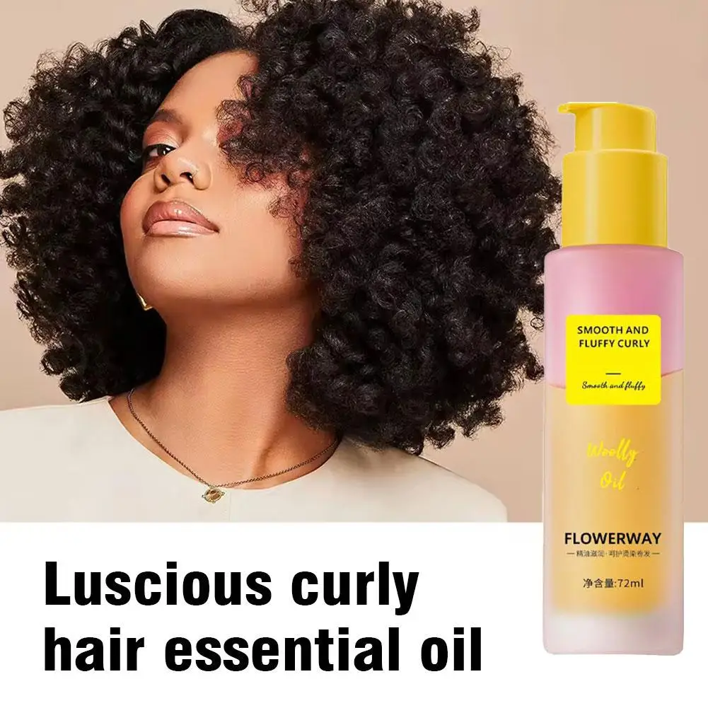 

Fluffy Curls Essential Oil Natural Anti-hair Loss Prevent ﻿ Damaged Soft Frizz Hair Repair Hair Dry 72ml Nourishing Care E0R1