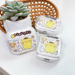 Sanrio Pom Pom Purin Kopfhörerhülle, Cartoon, cool, sturzsicher, weiches TPU-Material, geeignet für Airpods 4, 2, 3, Pro 2, Pro2