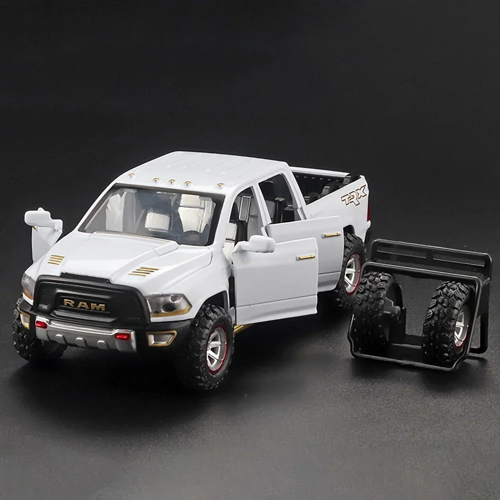 1:32 Scale 2021 Dodge RAM 1500 TRX Pick-up Truck ORV Diecast Model Toy with Spare Tires & Rack, Color: Black, Red, White