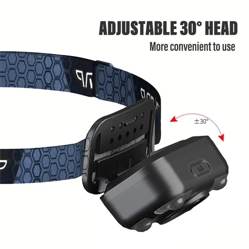 Super Bright LED Induction Headlamp With Power Display Waterproof Headlight Power Display Suitable Exploration Hunting Fishing