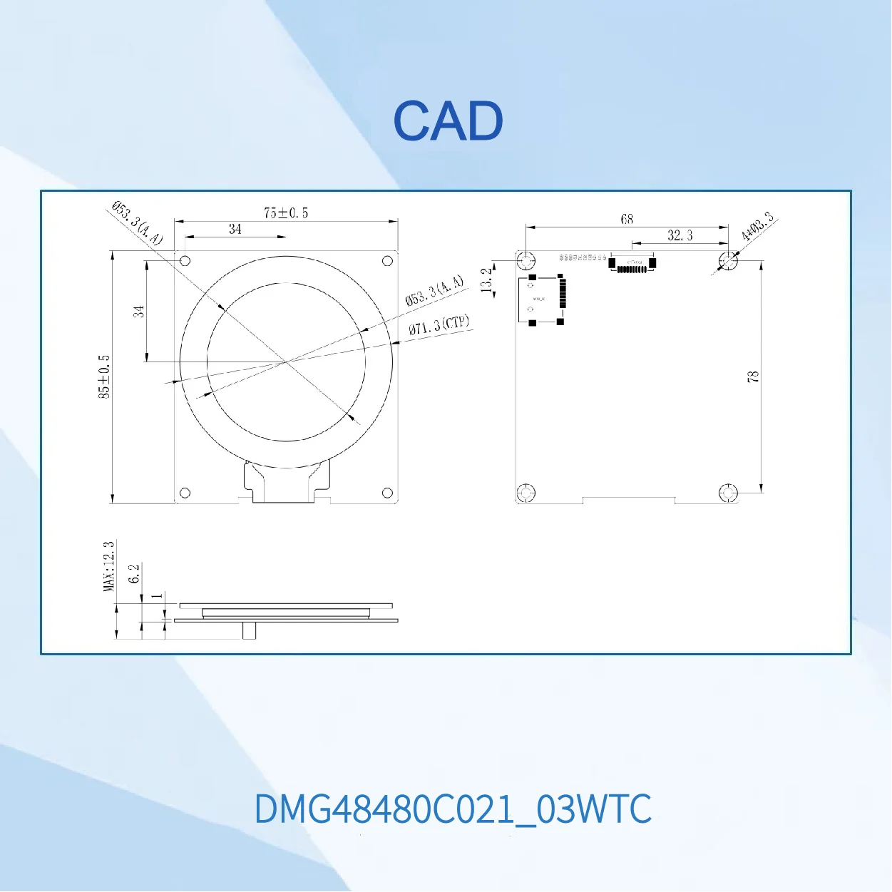 DWIN 2,1-дюймовый круглый ЖК-дисплей IPS, 480*480 пикселей, емкостная сенсорная панель с интерфейсом TTL/RS232 для проекта Arduino