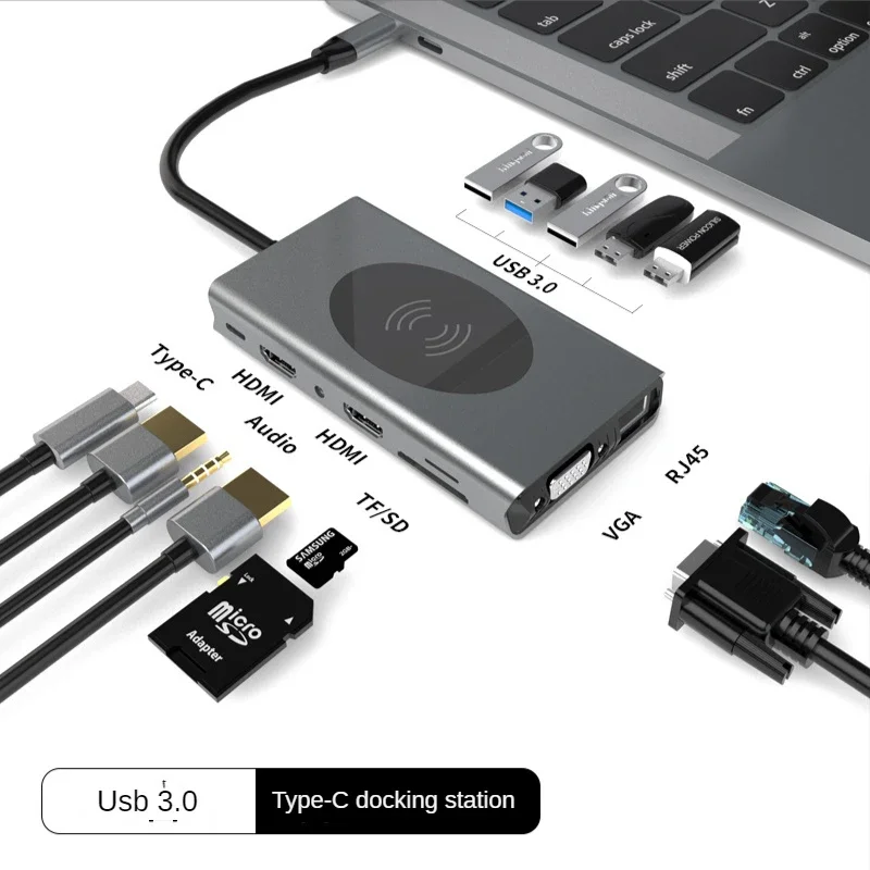 Usb Hub 3.0 Docking Station Usb C Hd Usb Splitter Several Ports Type C Extensor Usbc Dock Concentrator For Xiaomi Lenovo Macbook