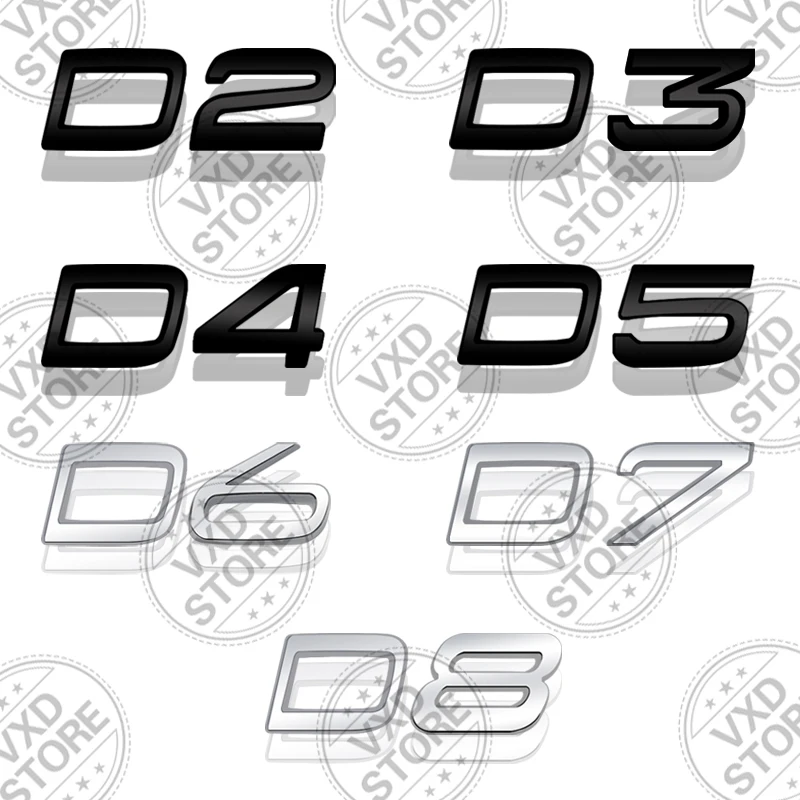 Emblema Metálico con Letras D2 D3 D4 D5 D6 D7 D8 B3 B4 B5 B6 para la Parte Trasera del Maletero de Volvo xc90 xc60 xc70 xc40 s60 s70 s90 C30