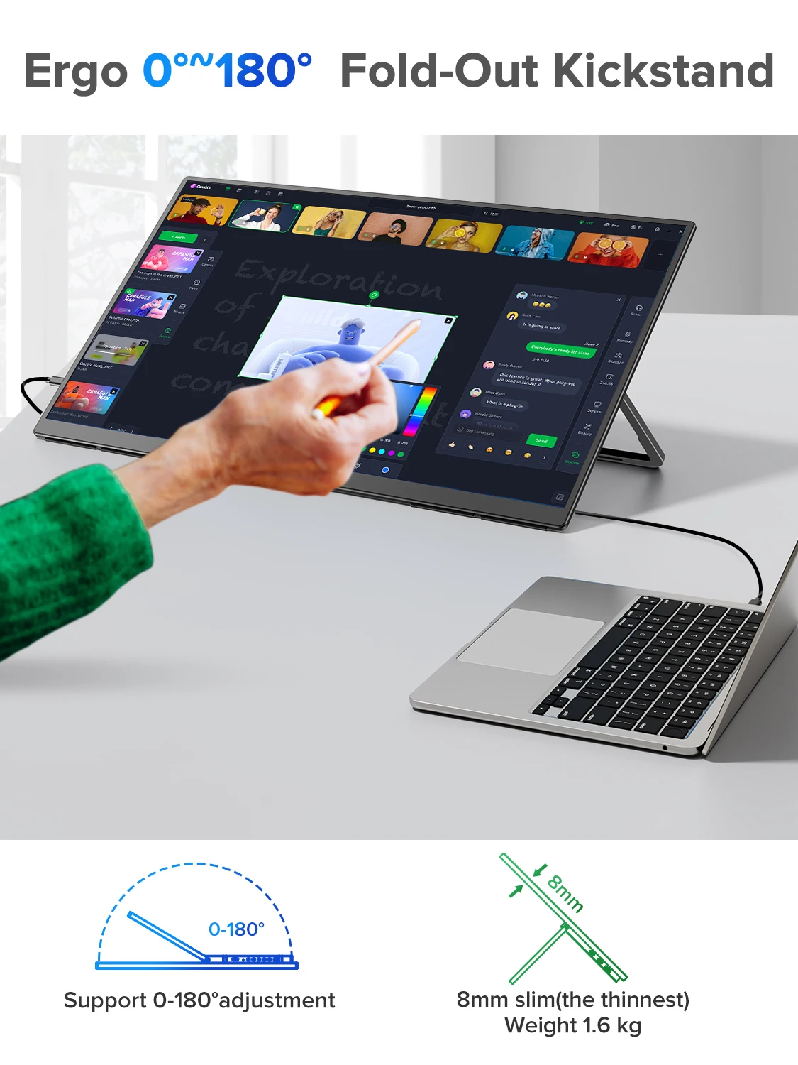 23.8 Polegada 100Hz Porter Monitor 1080P 100%sRGB HDR FreeSync Gaming Extender Screen para laptop Xbox PS4/5 Game Console Pc Displays