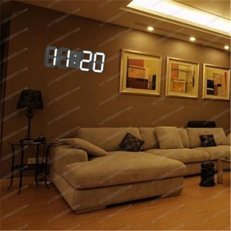 3D Stereo Digital Alarm Clock, Minimalist Living Room Wall Decor,  DIY Wall Art Clock