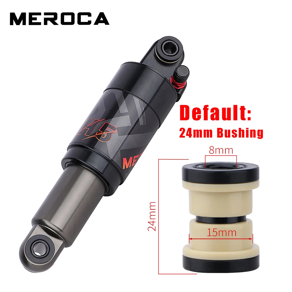 MEROCA Mountain Bike Air Shock Absorber 125mm/150mm/165mm/190mm/200mm Scooter Alloy MTB Folding Bicycle Rear Shock Cycling Parts