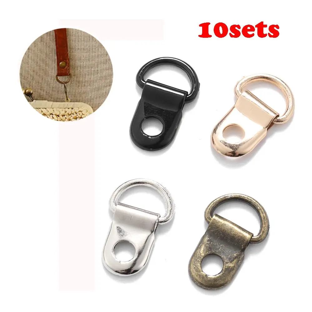 10 zestawów/partia D Ring klamra piesze wycieczki buty wspinaczkowe praktyczna naprawa klamry DIY torby rzemieślnicze skórzane akcesoria dekoracyjne